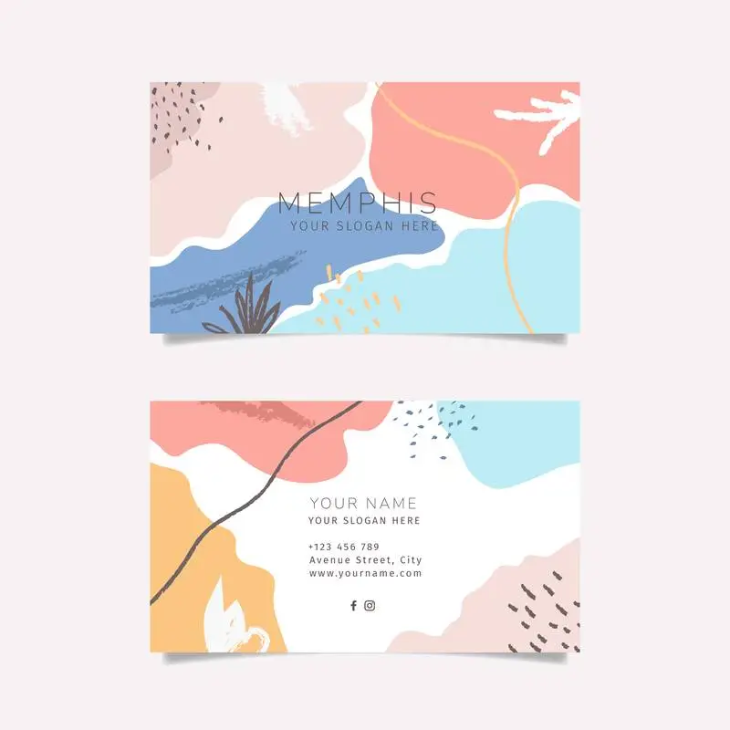 Colorful Business Card with Geometric Shapes