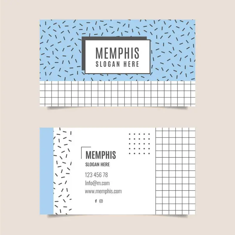 Original Business Card with Lines and Squares