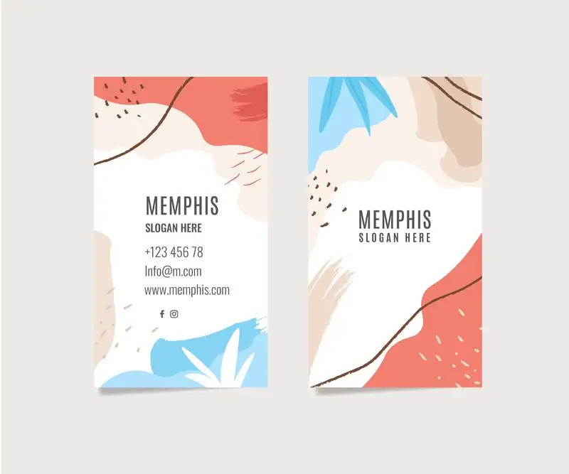 Colorful Business Card with Abstract Shapes
