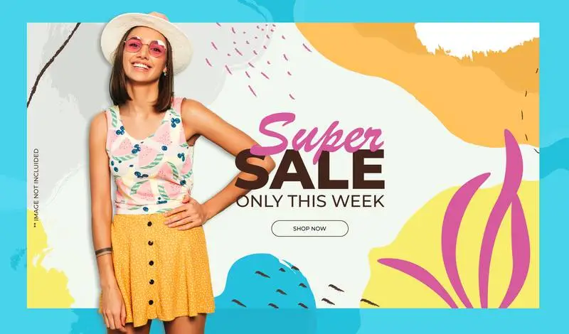 Colorful Sale Background in Memphis Style