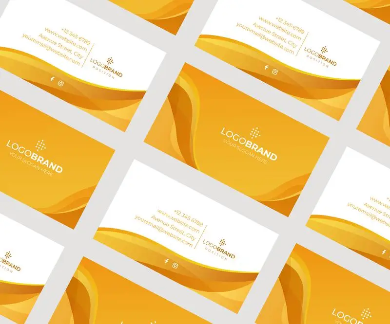 Abstract Business Card with Waves