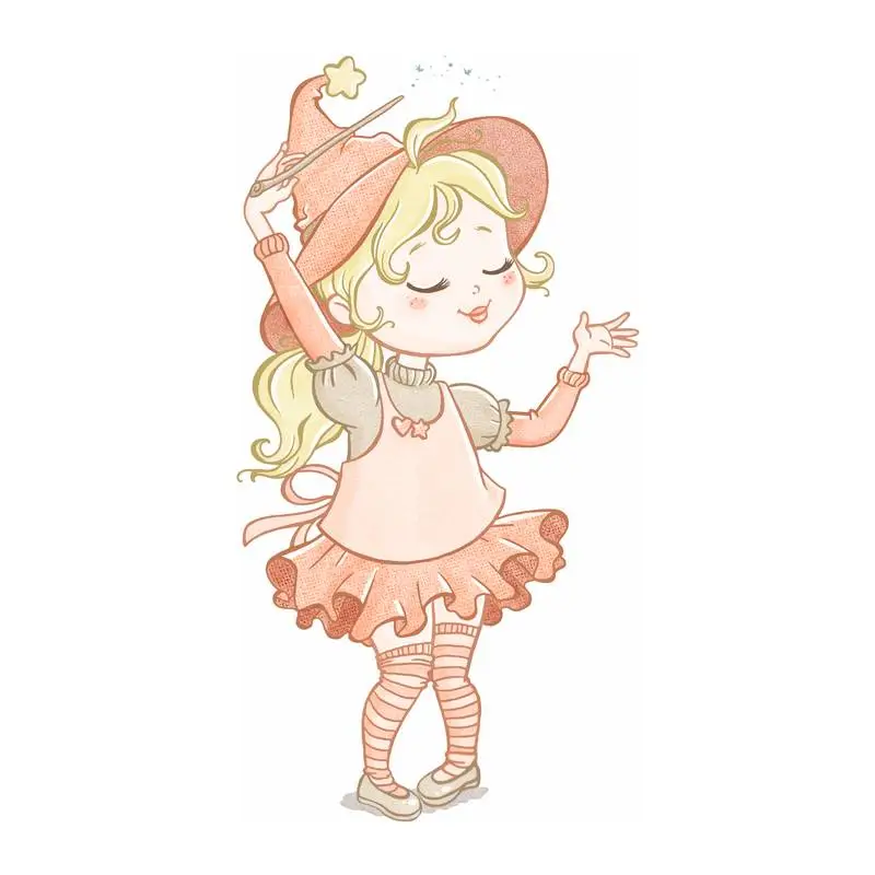 Cute Little Witch Hand-Drawn