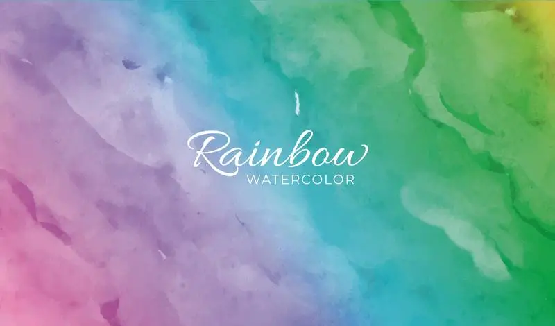 Rainbow Background in Watercolor