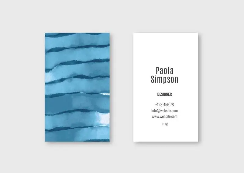 Elegant Business Card with Watercolor