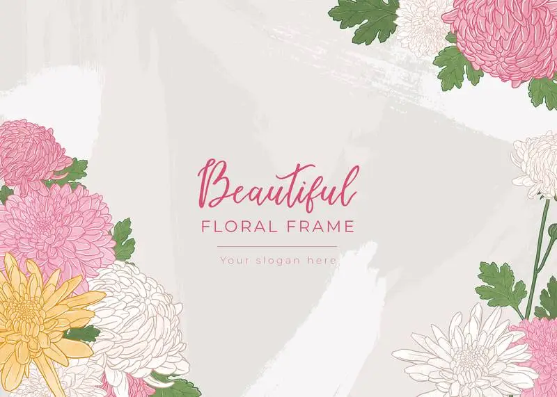 Beautiful Floral Background with Chrysanthemums