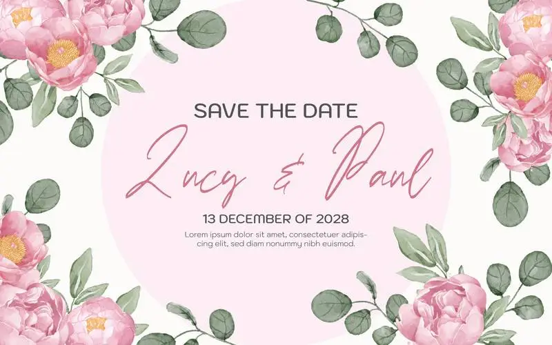 Floral Background for Wedding in Watercolor