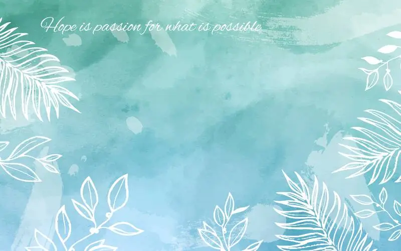 Watercolor Background in Blue and Green with Quote