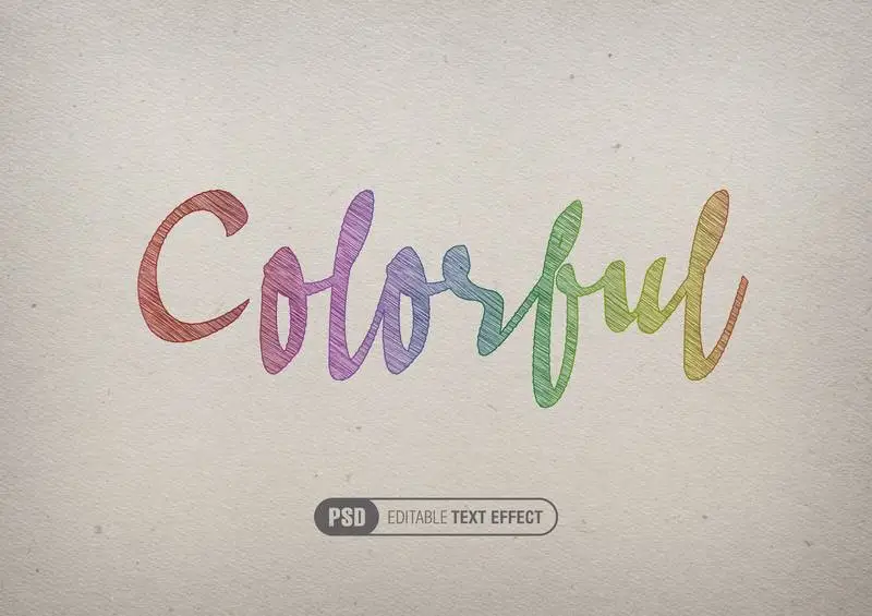 Colored Pencils Text Effect