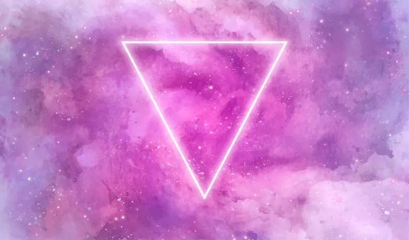 Galaxy Background with Neon Triangle