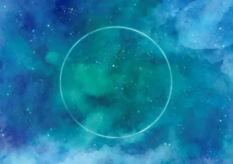 Galaxy Background with Circle in Neon