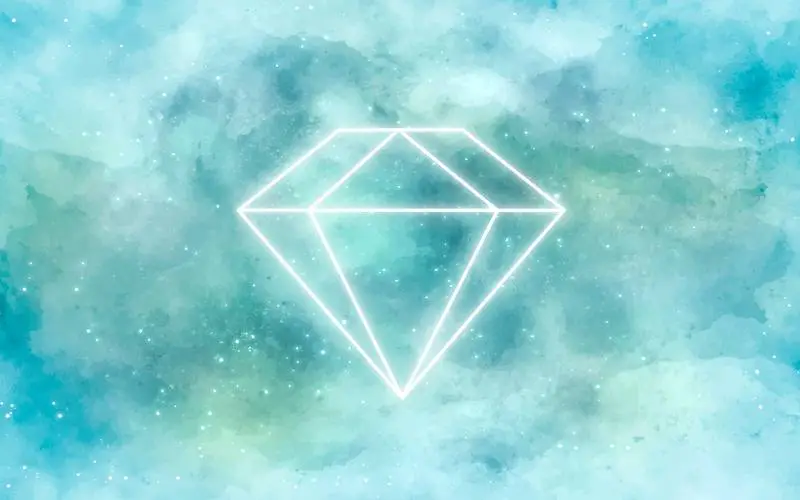 Galaxy Background with Diamond in Neon