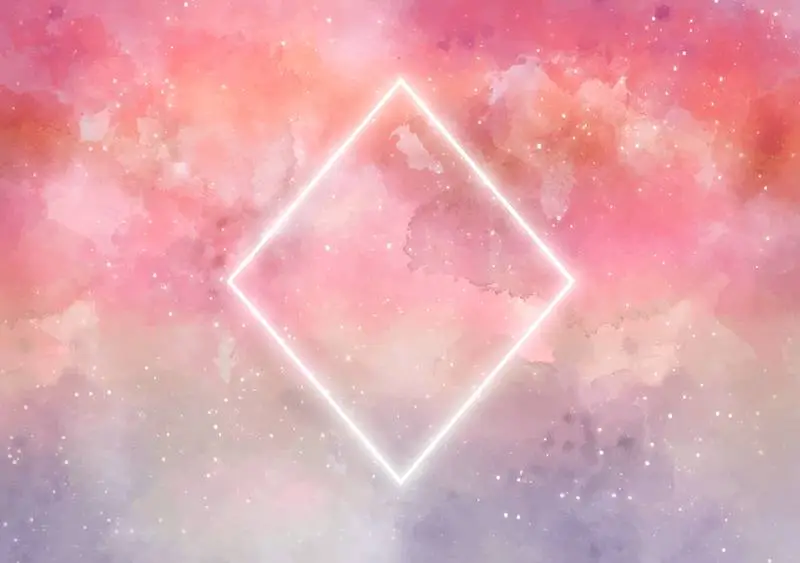 Galaxy Background with Rhombus in Neon