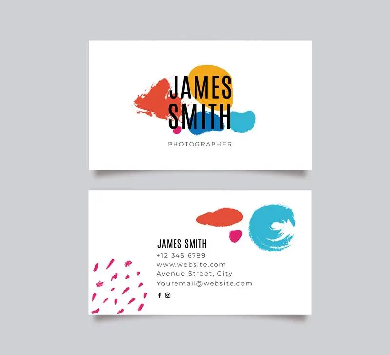 Colorful Painted Business Card