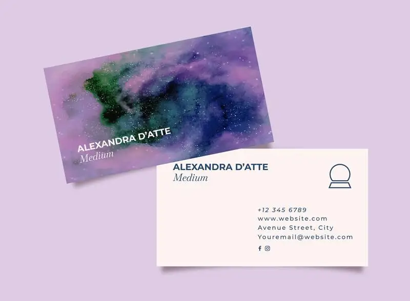 Watercolor Business Card for Medium-Sized Business