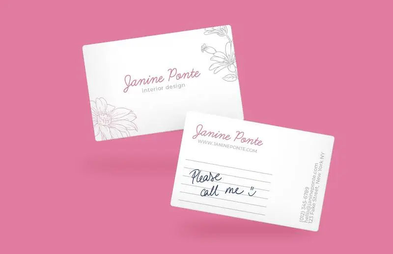 Pink Business Card Mockup