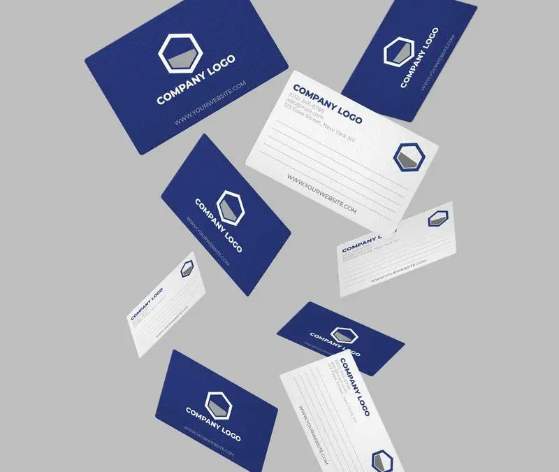 Falling Business Card Mockup