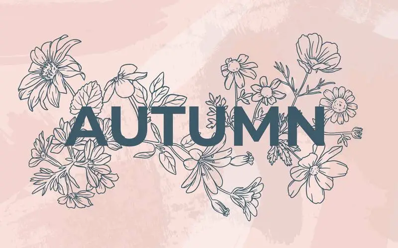 Floral Autumn with Watercolor Background