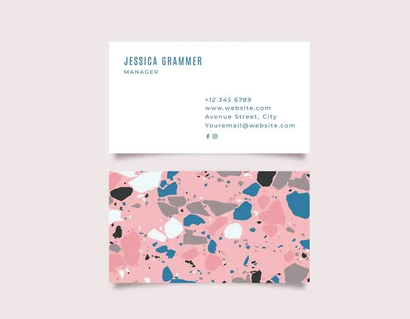 Colorful Business Card with Terrazzo