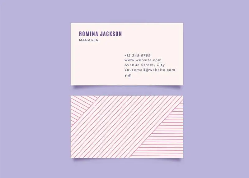 Linear Purple Business Card