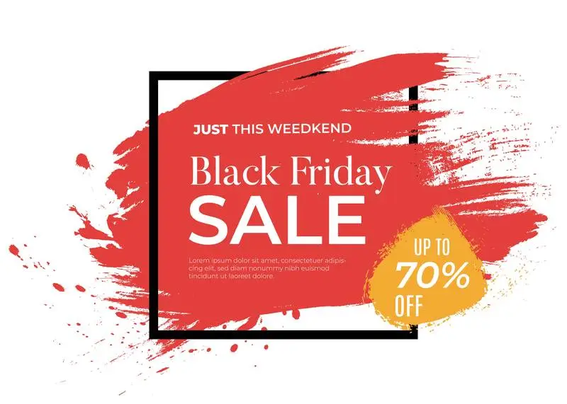 Black Friday Banner with Red Splash