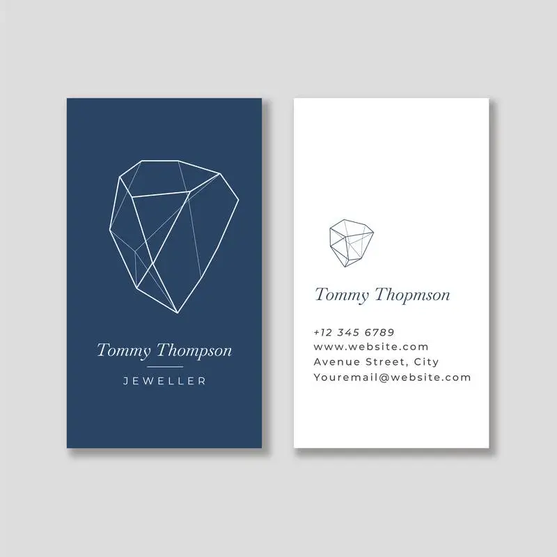 Flat Jeweler Blue Business Card