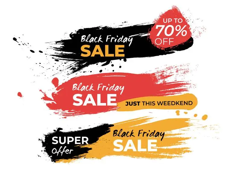 Set of Badges for Black Friday in Paint