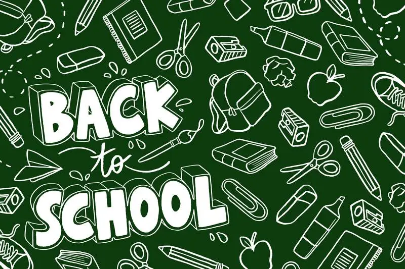Background with Hand-Drawn Back to School Elements
