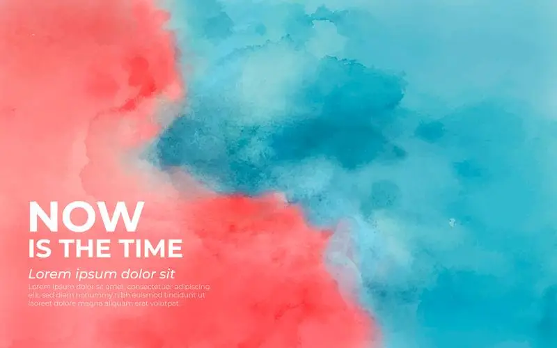 Colorful Watercolor Background in Blue and Pink