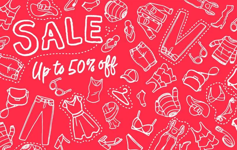 Banner with Hand-Drawn Elements for Sale