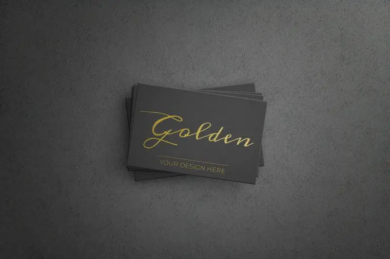 Black Business Card with Golden Design