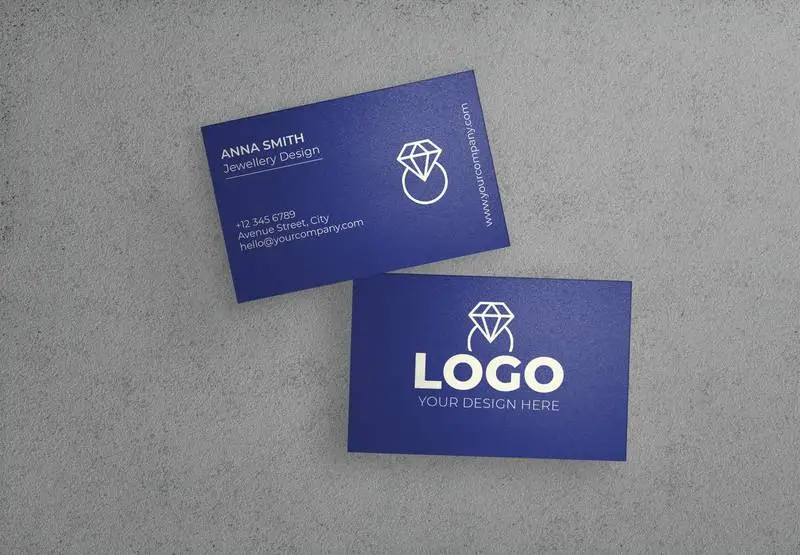White Business Card on Black Background