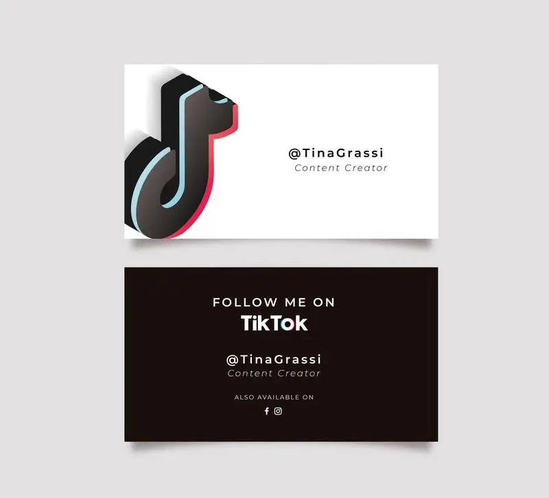 TikTok Business Card with 3D Icon