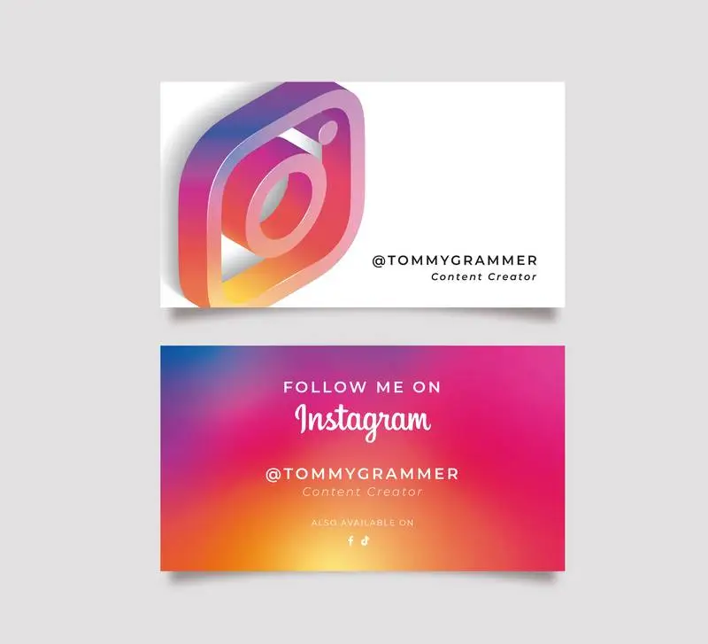 Instagram Business Card with 3D Icon