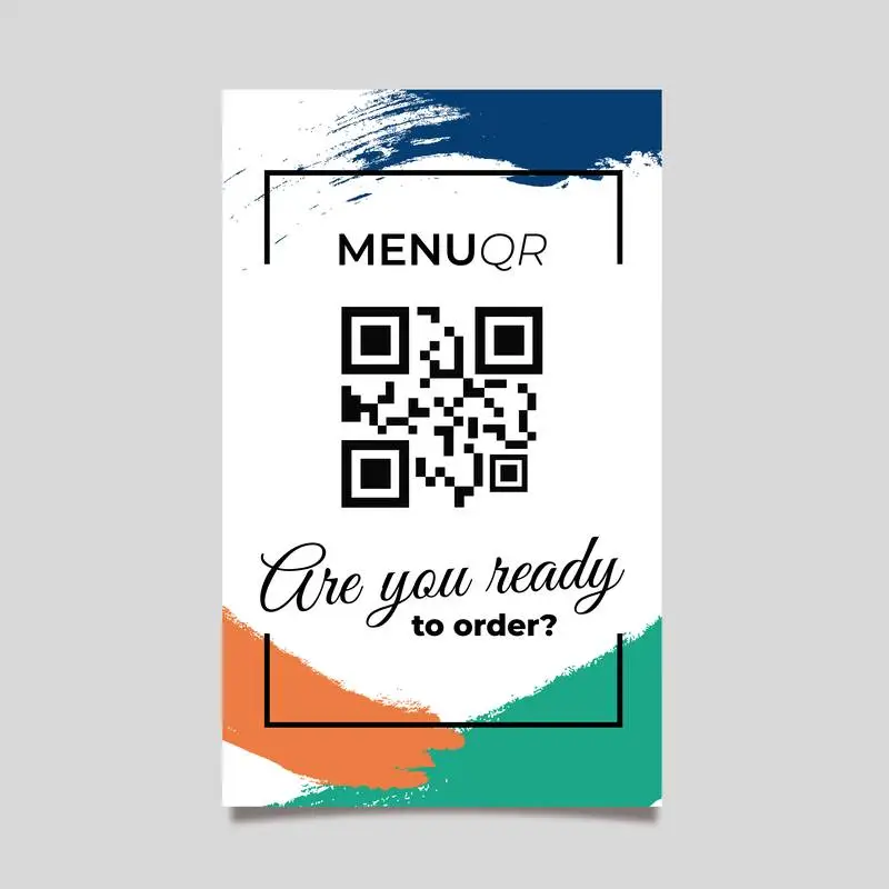 QR Template Menu in Memphis Style