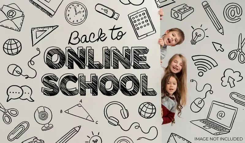 Hand-Drawn Banner Back to Online School