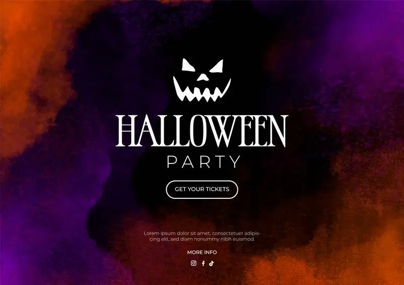 Watercolor Banner for Halloween Party