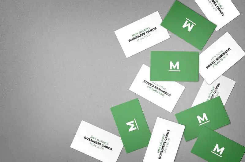 Mockup of Several Disordered Business Cards