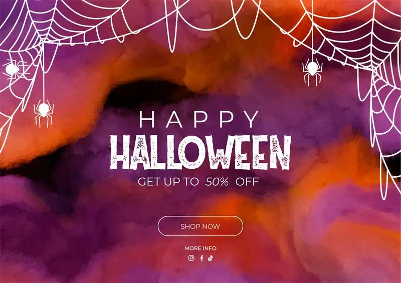 Halloween Sale Banner in Watercolor