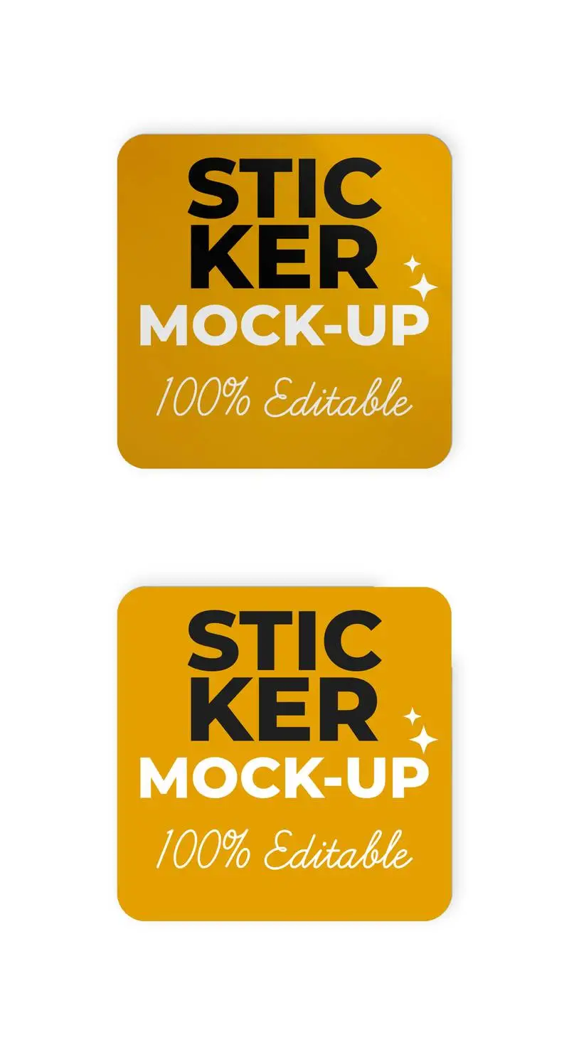 Square Stickers Mockup