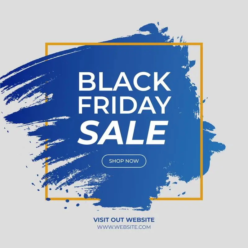 Black Friday Sale Gradient Banner with Golden Square