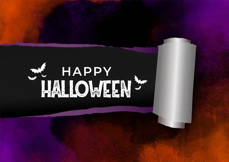 Torn Watercolor Paper Effect Banner for Halloween