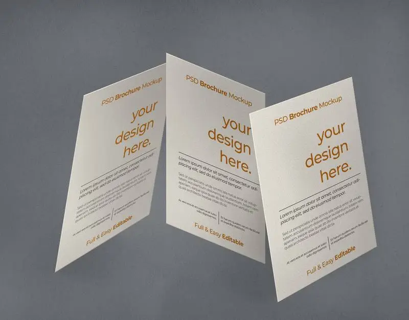 Three Brochure Mockup