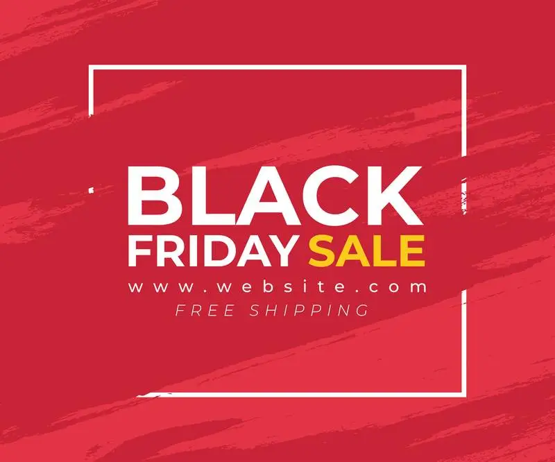 Red Banner with Splash for Black Friday Sale