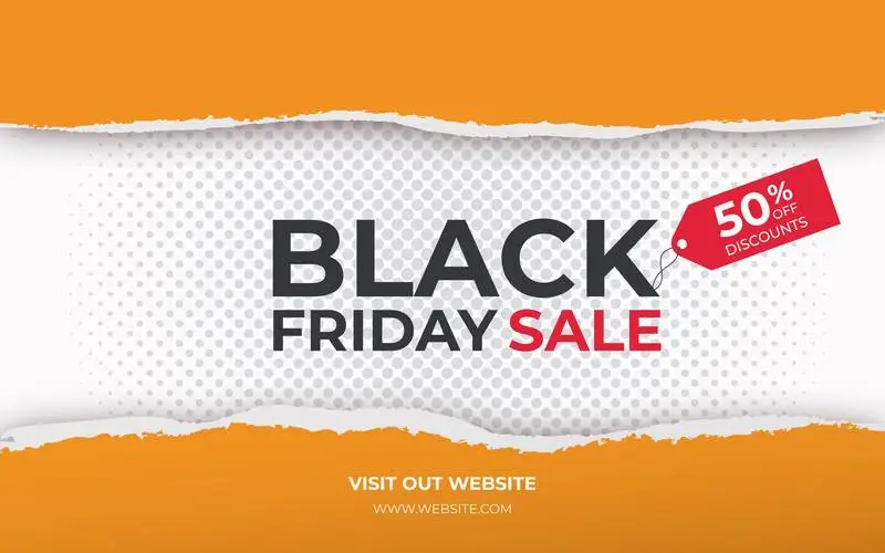 Torn Paper Banner for Black Friday Sale