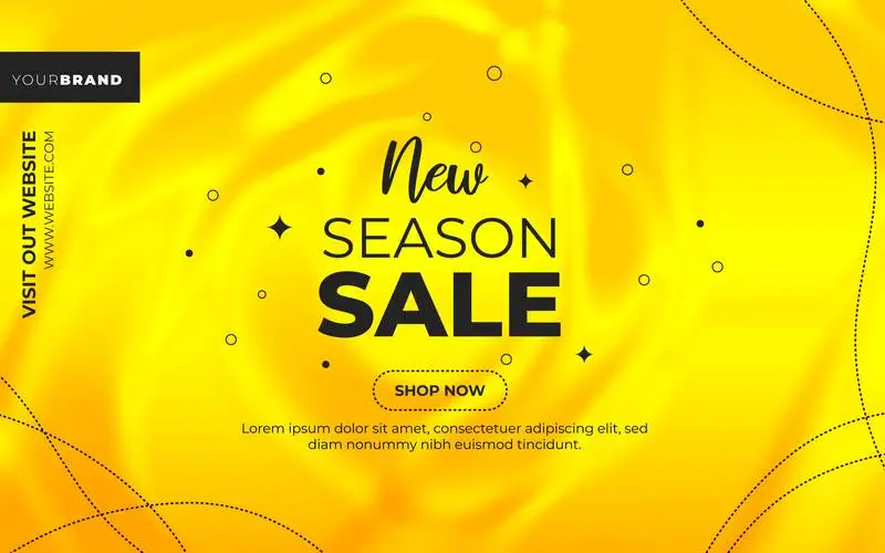 Banner for New Season Sale in Yellow Gradient