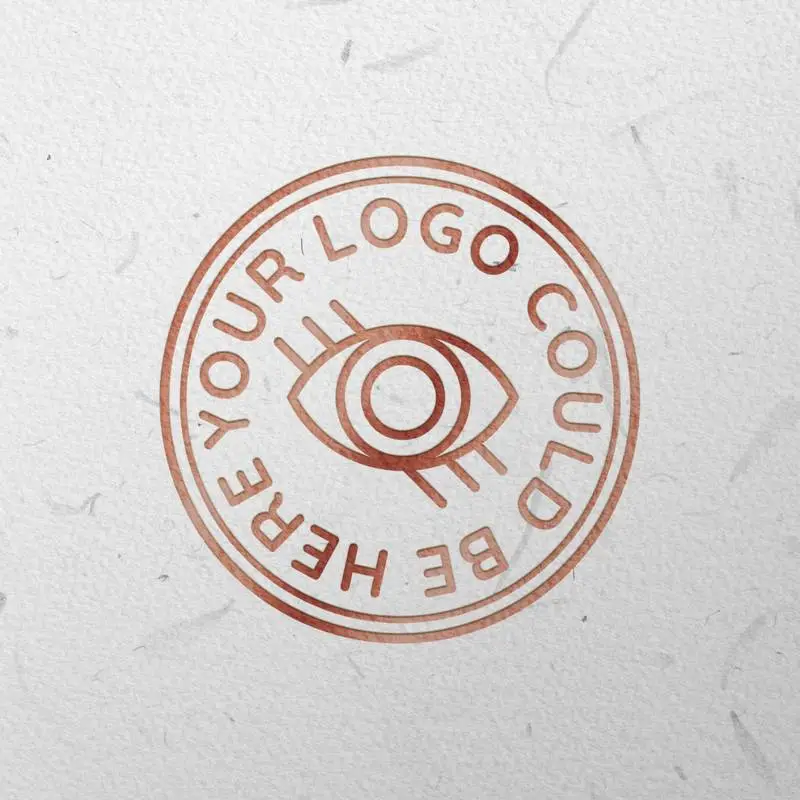 Rose Gold Engraved Logo Mockup