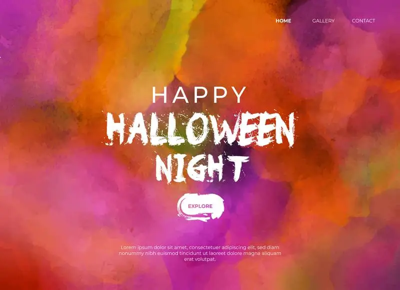 Halloween Banner in Watercolor