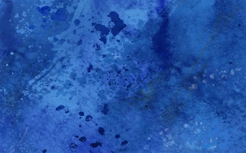Blue Stains and Drops in Watercolor