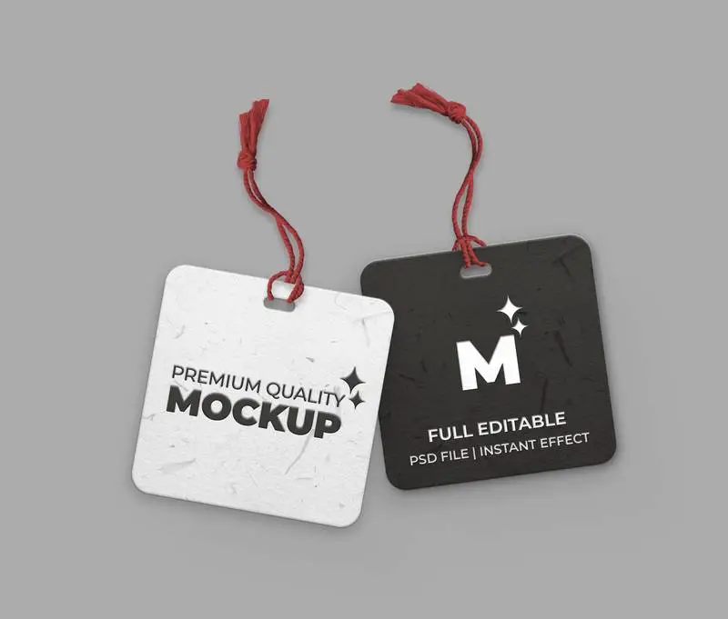 Squared Label Mockup on Light Background