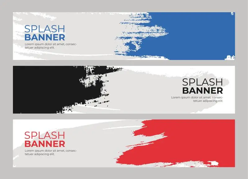 Set of Colorful Banners with Paint Splash for Quote
